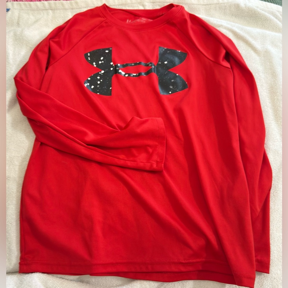 Under Armour Red Long Sleeve with Black Logo
